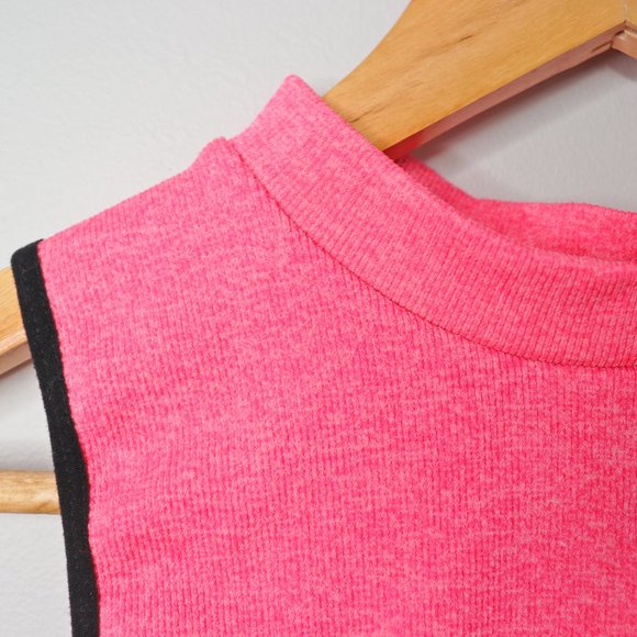 🌏 Prime Cut - Neon Pink Ribbed Sleeveless Top - One Size - Picture 3 of 5
